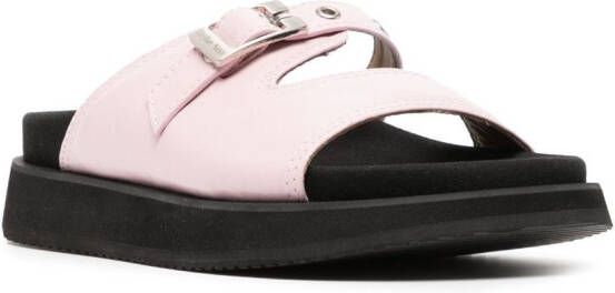Reike Nen buckle-fastening leather sandals Pink