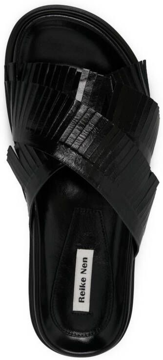 Reike Nen Cross Fringe Mold sandals Black