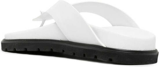 Reike Nen two-tone leather flip flops White