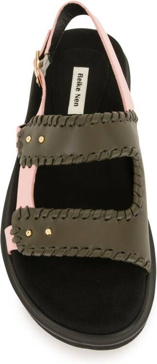 Reike Nen two-tone leather sandals Black