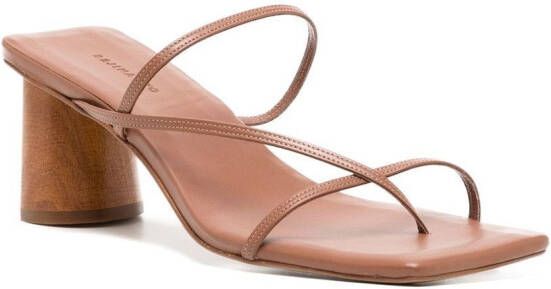 Rejina Pyo Harley square-toe 65mm sandals Brown