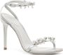 René Caovilla 100mm bow-detail crystal-embellished sandals Silver - Thumbnail 2