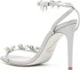 René Caovilla 100mm bow-detail crystal-embellished sandals Silver - Thumbnail 3