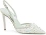 René Caovilla 100mm crystal-embellished leather pumps Green - Thumbnail 2