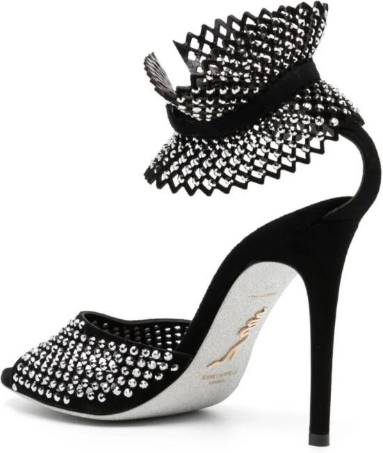 René Caovilla 110mm crystal-embellished sandals Black