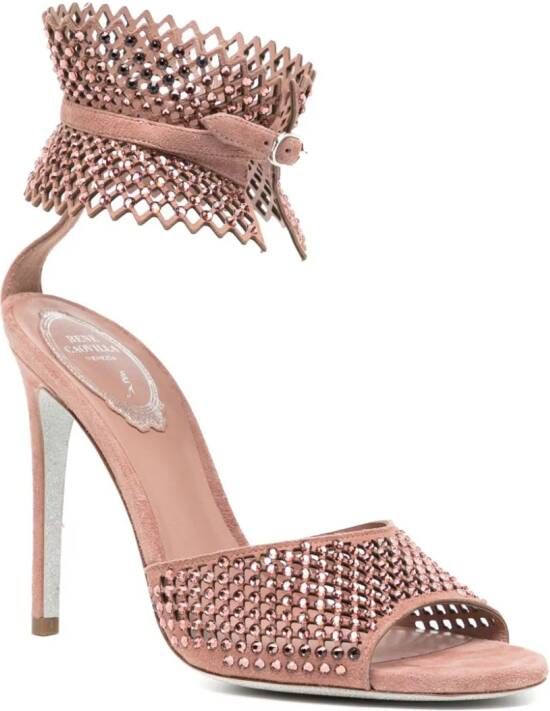 René Caovilla 110mm crystal-embellished sandals Pink