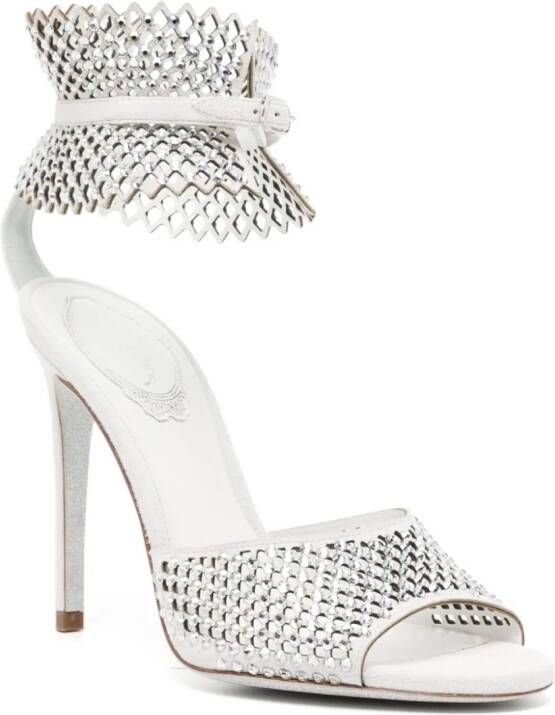 René Caovilla 110mm crystal-embellished sandals White