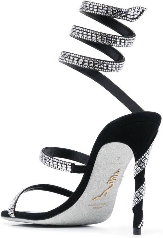 René Caovilla 115mm crystal-embellished sandals Black