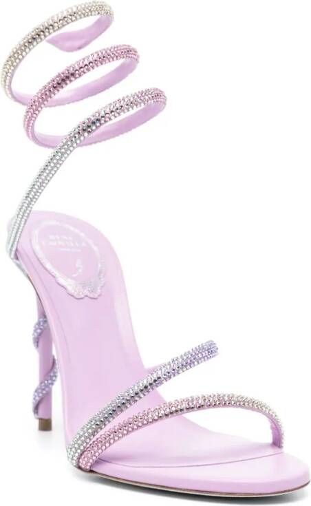 René Caovilla 115mm rhinestone-embellished sandals Purple