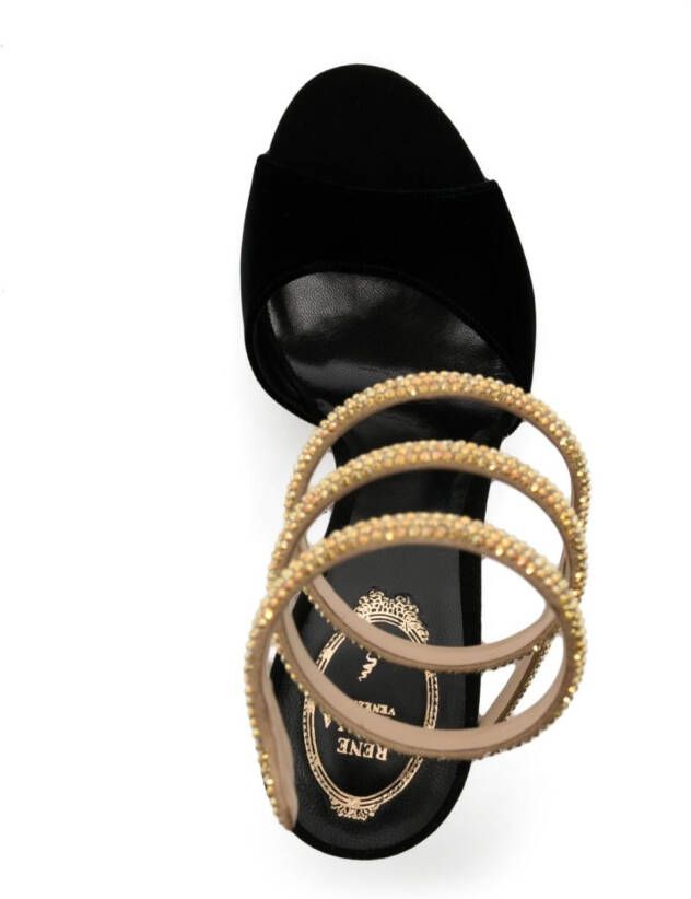 René Caovilla 120mm crystal-embellished sandals Black