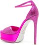 René Caovilla 130mm crystal-embellished platform sandals Purple - Thumbnail 3