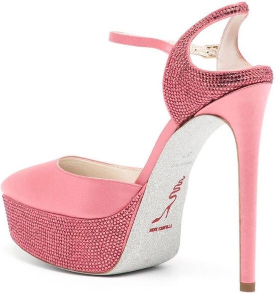 René Caovilla 136mm silk sandals Pink