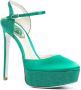 René Caovilla 137mm heeled leather sandals Green - Thumbnail 2