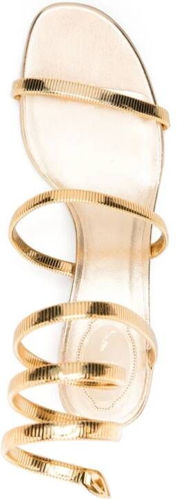 René Caovilla 40mm snake-chain spiral sandals Gold