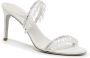 René Caovilla 70mm crystal-embellished leather mules White - Thumbnail 2