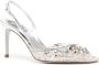 René Caovilla 70mm crystal-embellished slingback sandals Silver - Thumbnail 2