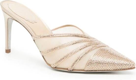 René Caovilla 70mm rhinestone-embellished sandals Gold