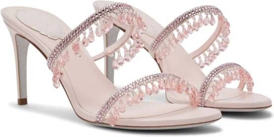René Caovilla 75mm crystal-embellished sandals Pink