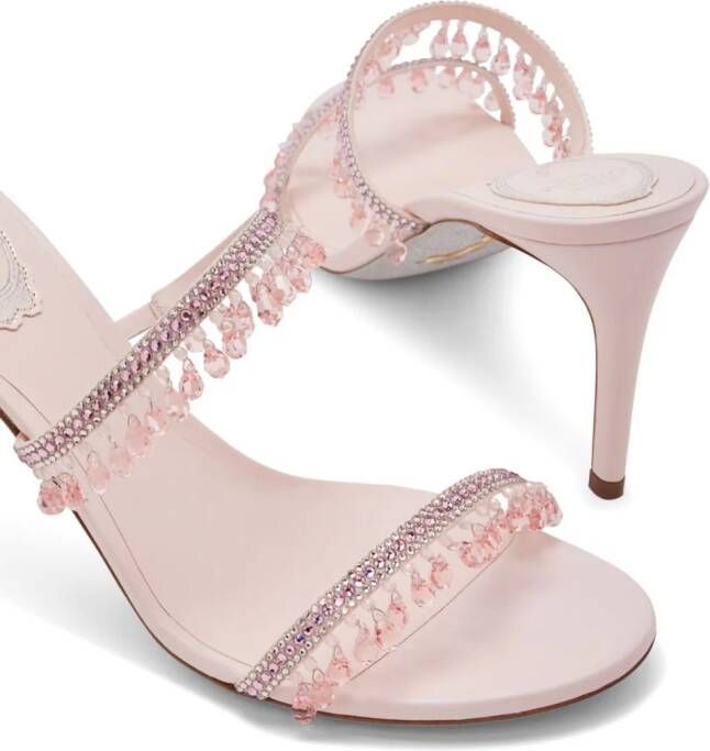 René Caovilla 75mm crystal-embellished sandals Pink