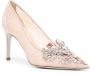 René Caovilla 80mm crystal-embellished leather pumps Pink - Thumbnail 2