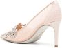 René Caovilla 80mm crystal-embellished leather pumps Pink - Thumbnail 3