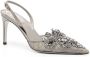 René Caovilla 80mm crystal-embellished slingback sandals Silver - Thumbnail 2