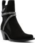 René Caovilla 80mm crystal-embellished suede ankle boots Black - Thumbnail 2