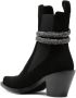 René Caovilla 80mm crystal-embellished suede ankle boots Black - Thumbnail 3