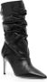 René Caovilla 80mm ruched leather boots Black - Thumbnail 2