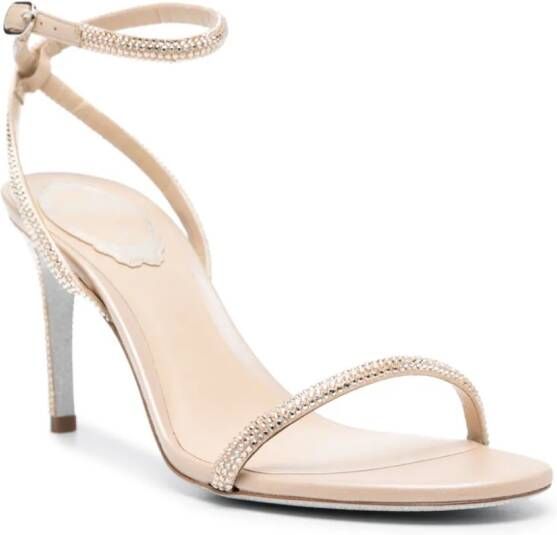 René Caovilla 85mm crystal-embellished sandals Neutrals