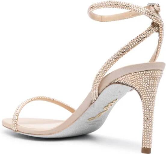 René Caovilla 85mm crystal-embellished sandals Neutrals