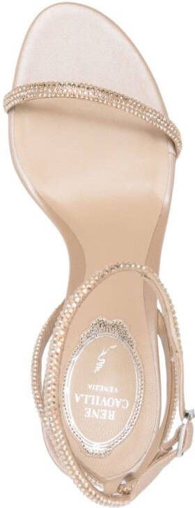 René Caovilla 85mm crystal-embellished sandals Neutrals