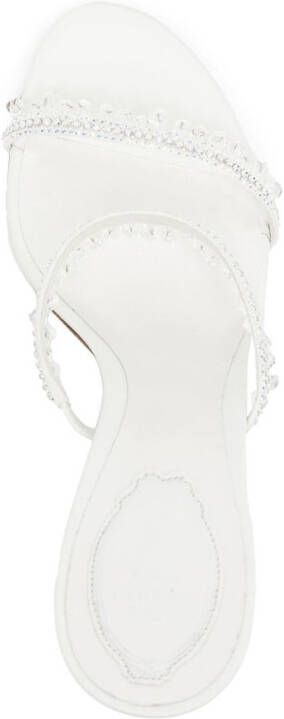 René Caovilla 85mm crystal-strap sandals White