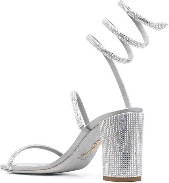 René Caovilla 85mm rhinestone-embellished sandals Silver