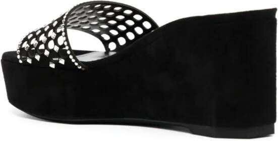 René Caovilla 90mm crystal-embellished platform sandals Black