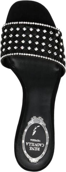 René Caovilla 90mm crystal-embellished platform sandals Black