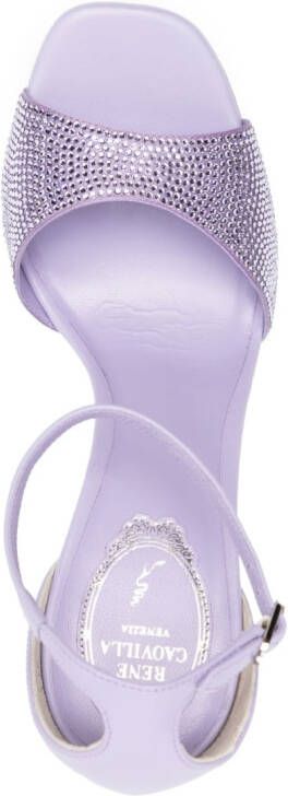 René Caovilla 90mm crystal-embellished platform sandals Purple