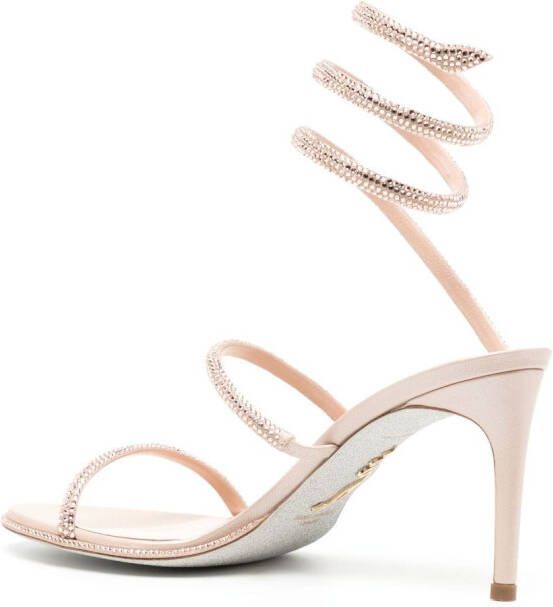 René Caovilla 90mm crystal-embellished sandals Neutrals