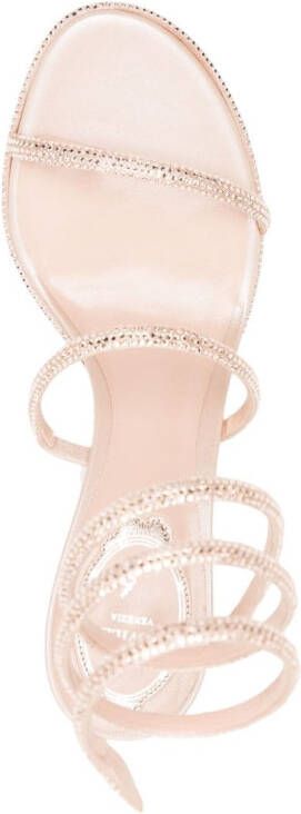 René Caovilla 90mm crystal-embellished sandals Neutrals