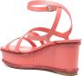 René Caovilla 90mm crystal-embellished wedge sandals Pink - Thumbnail 3