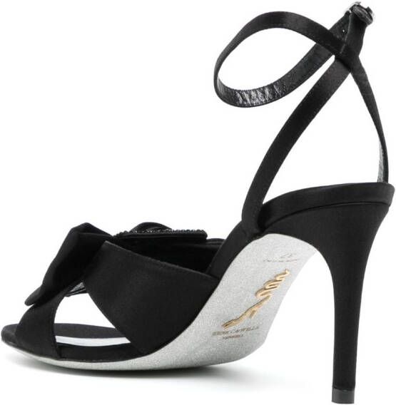 René Caovilla 70mm crystal-embellished leather sandals Black