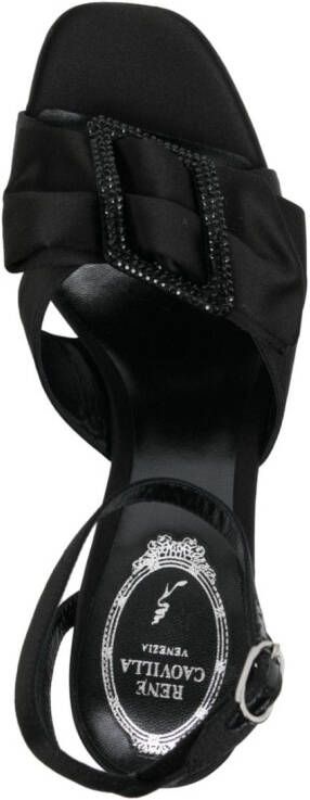 René Caovilla 70mm crystal-embellished leather sandals Black