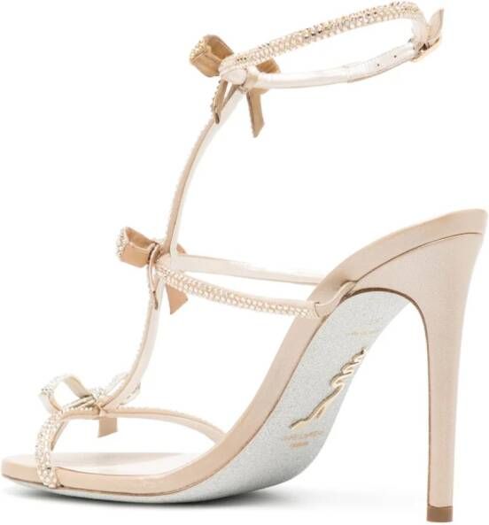 René Caovilla Caterina 100mm leather sandals Neutrals