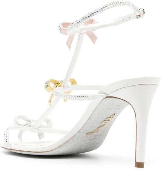 René Caovilla Caterina 100mm rhinestone-embellished sandals White