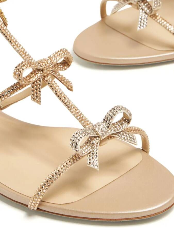 René Caovilla Caterina crystal-embellished sandals Gold