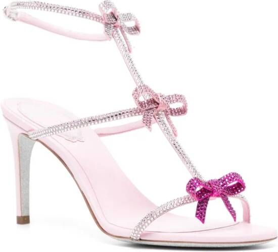 René Caovilla Caterina embellished leather sandals Pink
