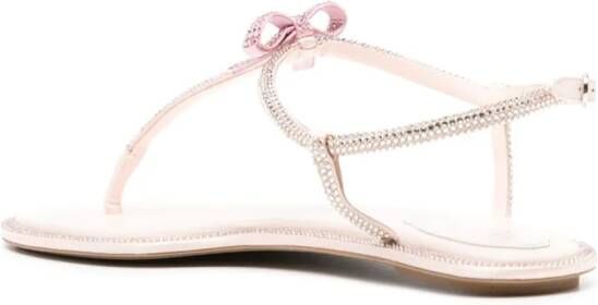 René Caovilla Caterina flat leather sandals Pink