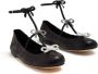 René Caovilla Caterina leather ballerina shoes Black - Thumbnail 2