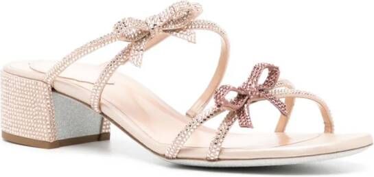 René Caovilla Caterina slip-on leather sandals Pink