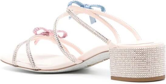 René Caovilla Caterina slip-on leather sandals Pink